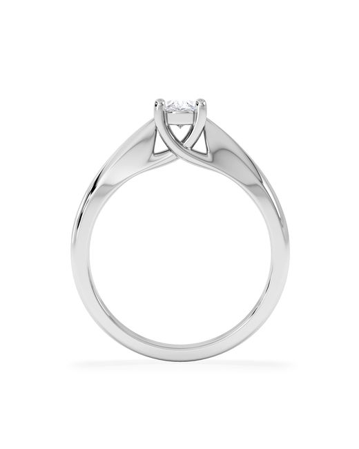 The Diamond Store White Naomi Oval Cut Lab Diamond Engagement Ring 0.50Ct H/Si