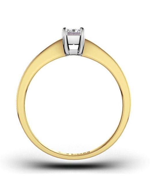 The Diamond Store Metallic Certified Emerald Cut 18K Diamond Engagement Ring 0.25Ct-G-H/Si