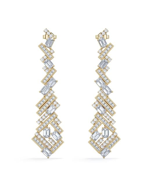 The Diamond Store Metallic Luxe 8.00Ct Lab Diamond Chandelier Earrings With Igi Certified Mixed-Cut Diamonds