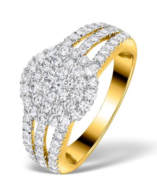 The Diamond Store Metallic Diamond 3 Row Galileo 1.30Ct Diamond And 18K Ring