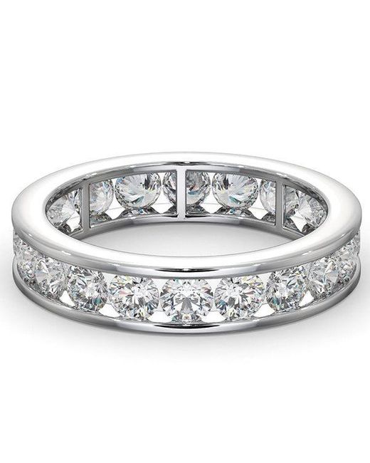 The Diamond Store Metallic 2Ct G/Vs Diamond Full Band Ring for men