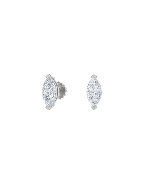 The Diamond Store Metallic 0.50Ct Marquise Cut Lab Diamond Stud Earrings