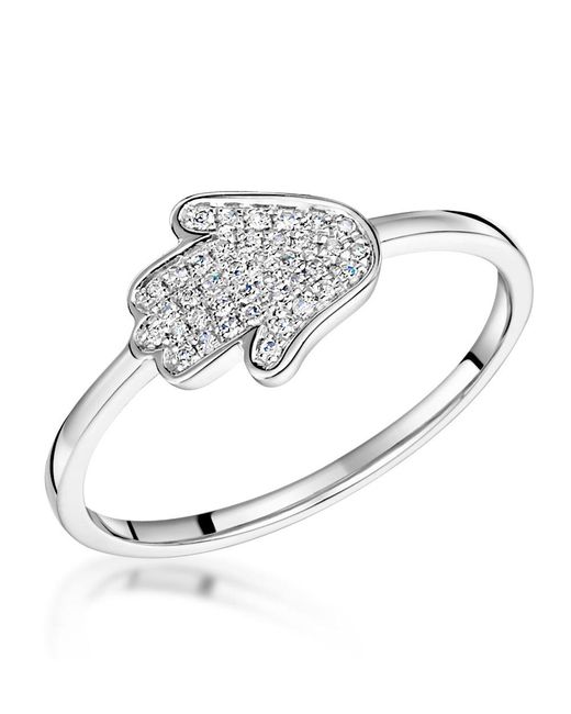 The Diamond Store Metallic Stellato Collection Hamsa Diamond Ring 0.09Ct