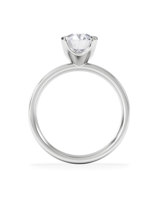 The Diamond Store White Origin 2.00Ct Oval Cut Lab Diamond Solitaire Engagement Ring