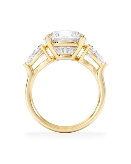 The Diamond Store Blue Adore 6.00Ct Round Cut Lab Diamond 3 Stone Engagement Ring