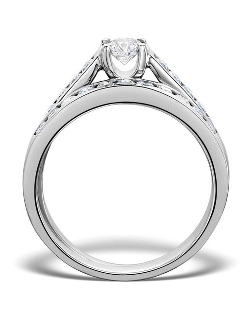 The Diamond Store Metallic Matching Diamond Engagement And Wedding Ring 0.86Ct 18K