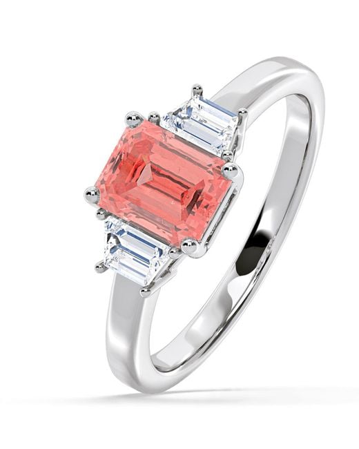 The Diamond Store Pink Erika Lab Diamond 1.70Ct Emerald Cut Ring