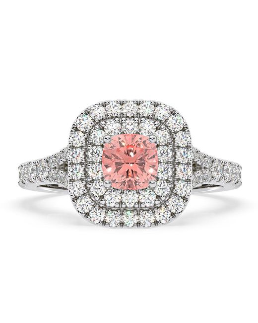 The Diamond Store White Anastasia Lab Diamond 1.30Ct Halo Ring