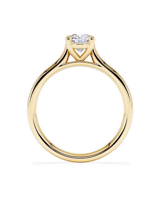 The Diamond Store Metallic Amora Oval 1.00Ct Lab Diamond Engagement Ring F/Vs1 Set