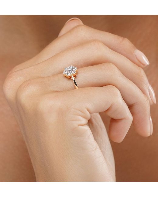 The Diamond Store Metallic Lab Diamond Flower Ring 0.50Ct H/Si
