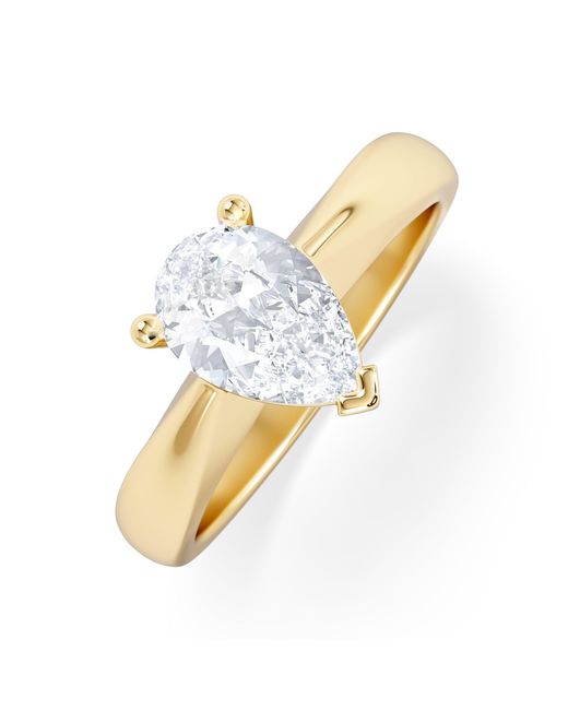 The Diamond Store Metallic Naomi Pear Cut Lab Diamond Engagement Ring 1.00Ct H/Si