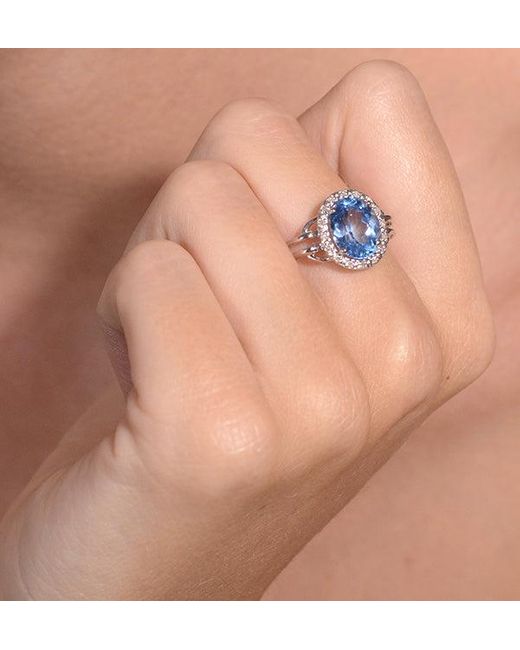 The Diamond Store White Topaz 3.42Ct And Diamond 9K Ring