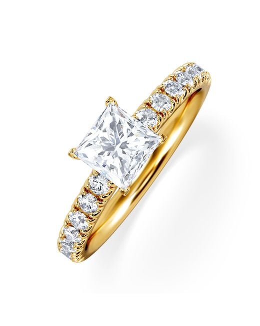 The Diamond Store Metallic Katerina Gia Princess Diamond Engagement Ring 18K 1.15Ct G/Si2