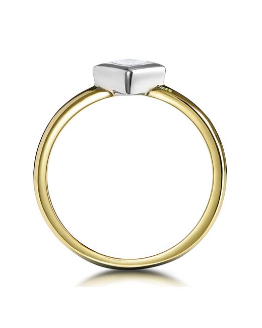 The Diamond Store Metallic 0.35Ct Diamond Solitaire Princess Ring