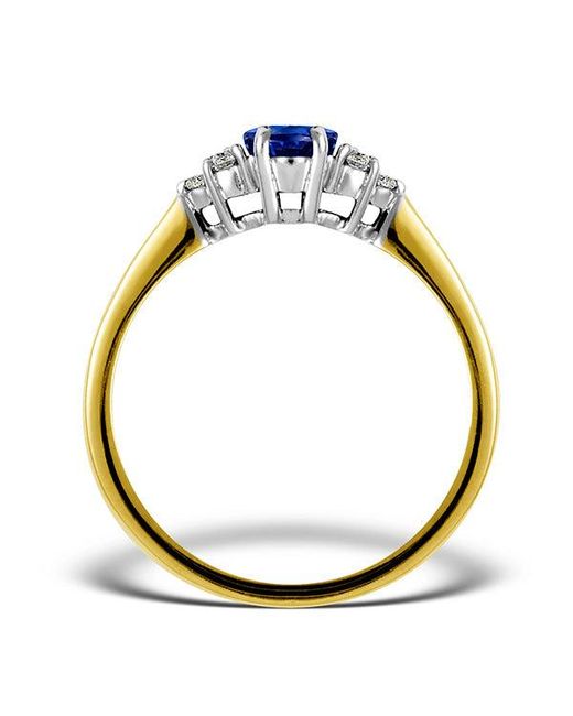 The Diamond Store Blue Tanzanite 7 X 5Mm And Diamond 18K Ring N3493