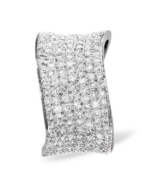 The Diamond Store Metallic 18K Diamond Pave Ring 0.89Ct H/Si