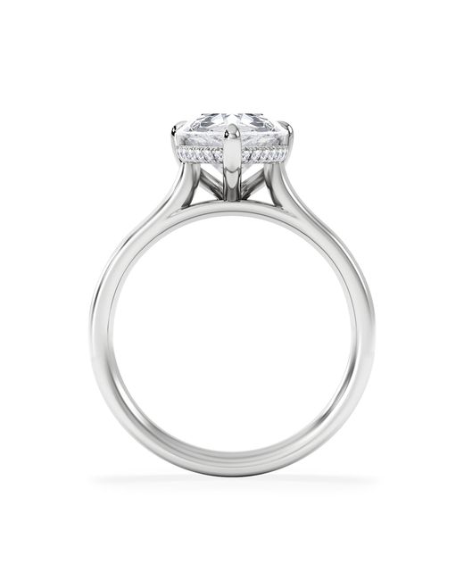 The Diamond Store White Amora Pear 3.11Ct Hidden Halo Lab Diamond Engagement Ring G/Vs Set