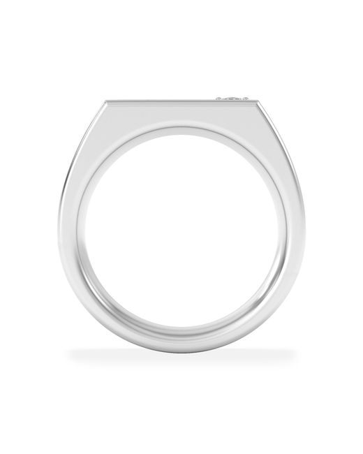 The Diamond Store Metallic Crest 0.03Ct Lab Diamond Rectangle Signet Ring for men
