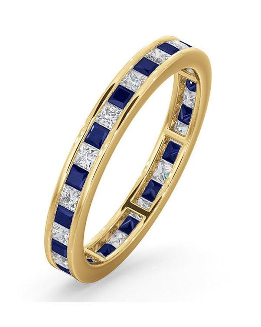 The Diamond Store Blue Eternity Ring Lauren Diamonds H/Si And Sapphire 1.20Ct