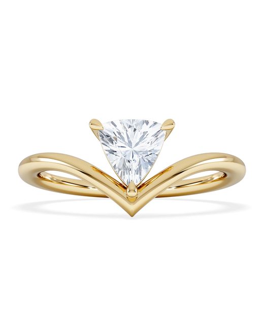 The Diamond Store Metallic Vela 0.50Ct Trillion Cut Lab Diamond Solitaire Engagement Ring