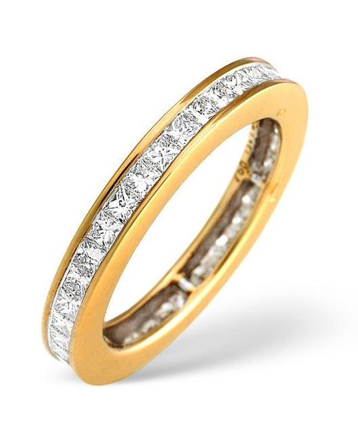 The Diamond Store Metallic 18K Princess Diamond Eternity Ring 1.52Ct
