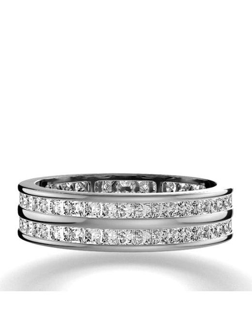 The Diamond Store Metallic 2Ct H/Si Diamond 18K Full Band Ring for men