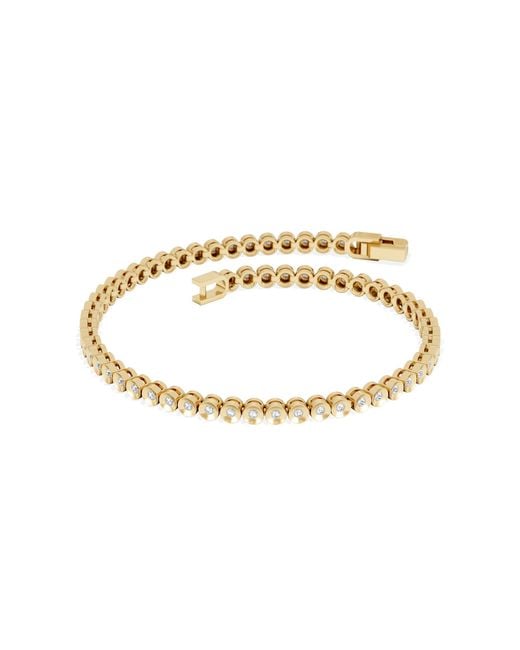 The Diamond Store Metallic 0.50Ct Round Cut Lab Diamond Bezel Tennis Bracelet