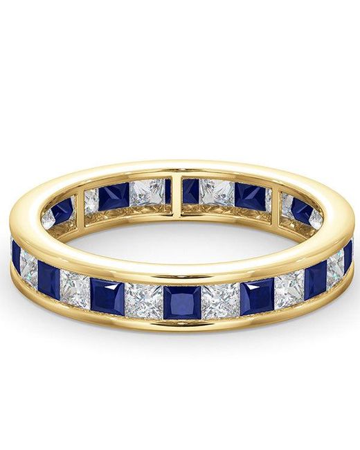 The Diamond Store Blue Eternity Ring Lauren Diamonds G/Vs And Sapphire 2.30Ct