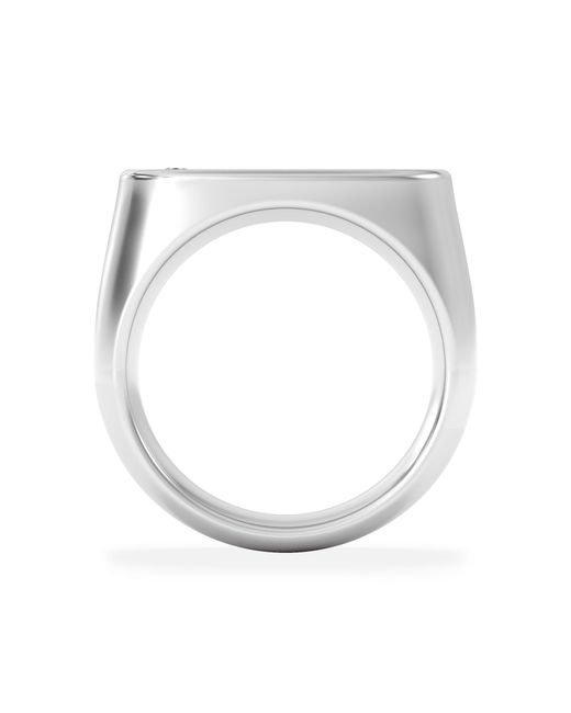 The Diamond Store Metallic Crest 0.03Ct Lab Diamond Oblong Signet Ring for men