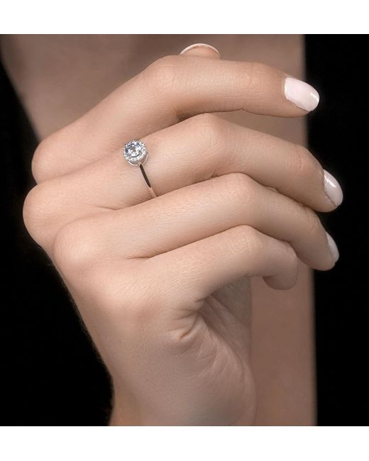 The Diamond Store Blue 0.37Ct Aquamarine And Diamond Stellato Ring