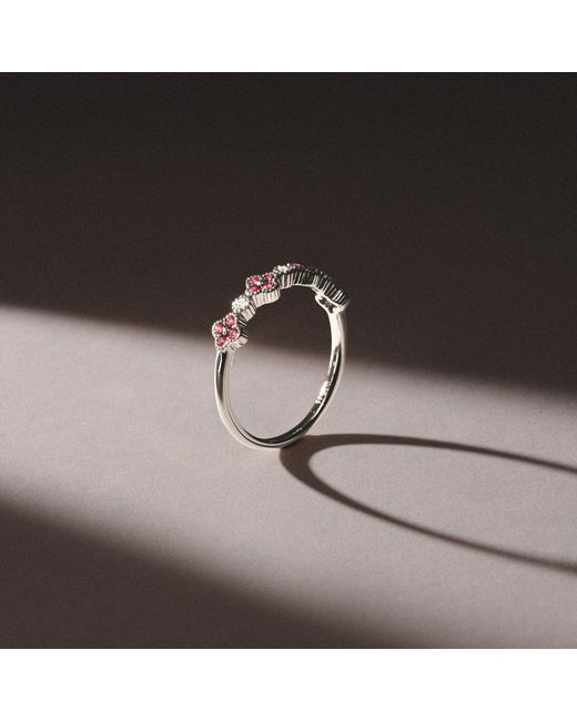 The Diamond Store Metallic Alegria 0.18Ct Lab Ruby 4 Clover Ring