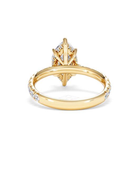 The Diamond Store Blue Amora Marquise 2.55Ct Hidden Halo Lab Diamond Engagement Ring With Side Stones Set