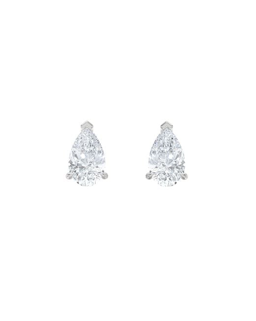The Diamond Store Blue 2.00Ct Pear Cut Lab Diamond Stud Earrings