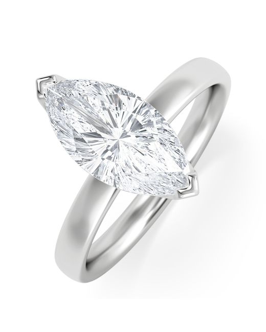 The Diamond Store White Origin 2.00Ct Marquise Cut Lab Diamond Solitaire Engagement Ring