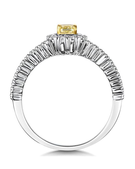 The Diamond Store Metallic Alicia Diamond Halo Engagement Ring 0.55Ct