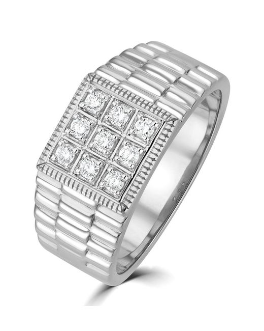The Diamond Store Metallic Lab Diamond Design Ring 0.25Ct H/Si for men