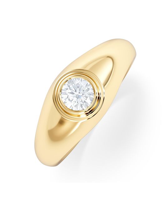 The Diamond Store Metallic Axis Lab Diamond Signet Ring 0.50Ct Round Cut Set