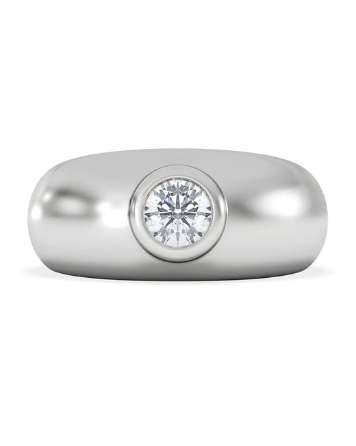 The Diamond Store White Lab Diamond Signet Ring 0.50Ct for men