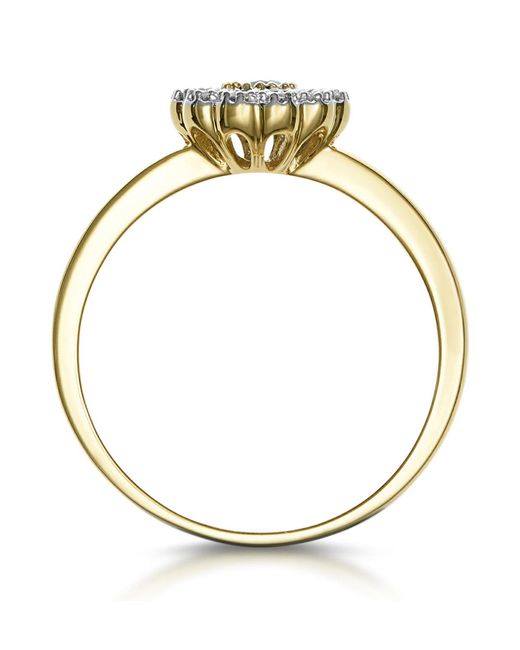 The Diamond Store Metallic Sapphire And Diamond Halo Ring