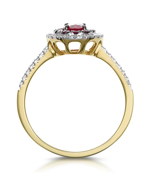 The Diamond Store Metallic Ruby And Diamond Double Halo Ring