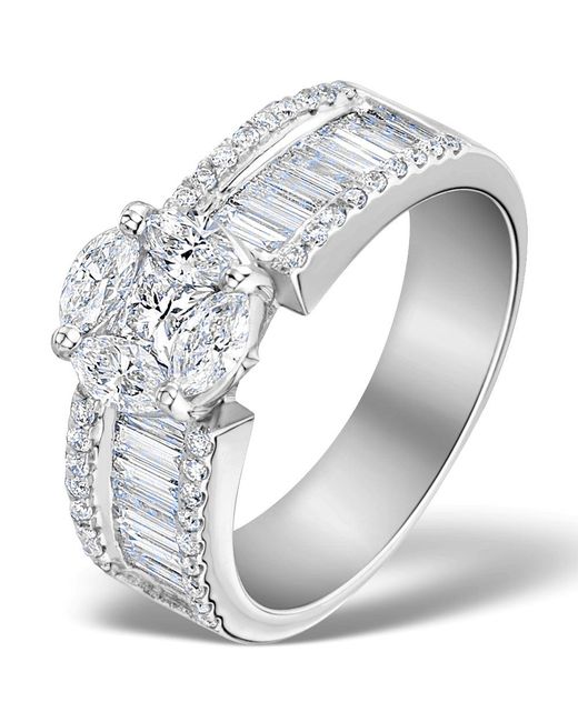 The Diamond Store Metallic Engagement Ring Galileo 2.00Ct Look H/Si Diamonds S3474