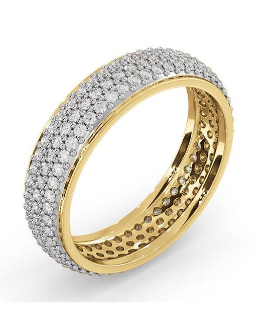 The Diamond Store Metallic 1Ct H/Si Diamond 18K Full Band Ring Ihg55-322Jua for men