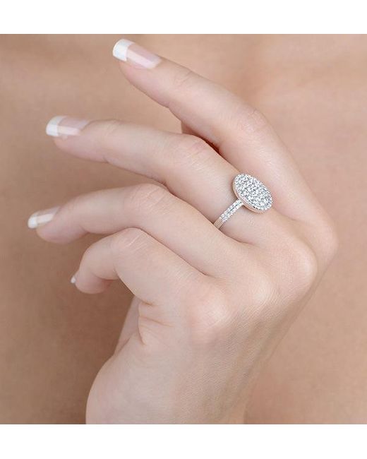 The Diamond Store Metallic Halo Engagement Ring Galileo With 0.80Ct Of Diamonds