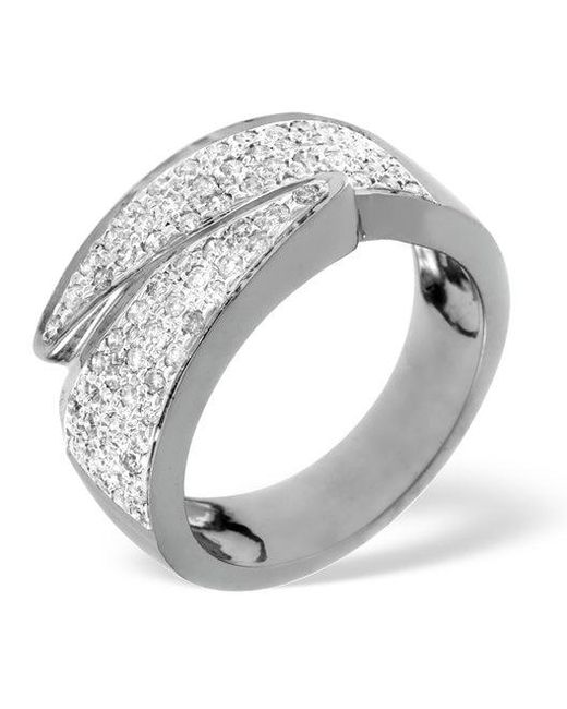 The Diamond Store Metallic 18K Diamond Pave Ring 0.62Ct H/Si