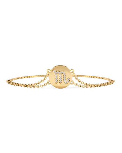 The Diamond Store Metallic Astrology Scorpio 0.07Ct Lab Grown Diamond Adjustable Medallion Bracelet 18K Vermeil