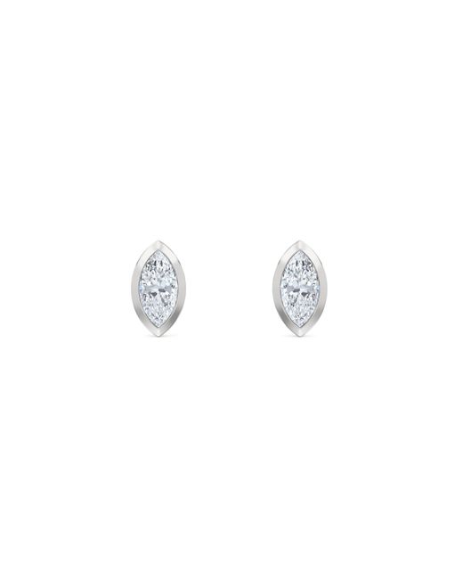 The Diamond Store Metallic Bezel Set 0.50Ct Marquise Cut Lab Diamond Stud Earrings