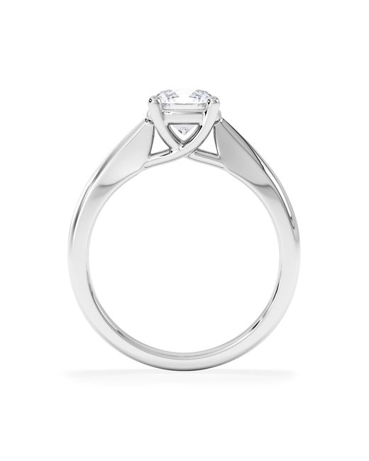 The Diamond Store White Naomi Round Cut Lab Diamond Engagement Ring 1.00Ct H/Si