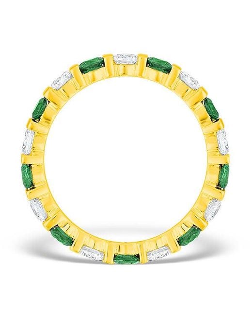 The Diamond Store Yellow Hannah 18K Emerald 0.70Ct And H/Si 2Ct Diamond Eternity Ring