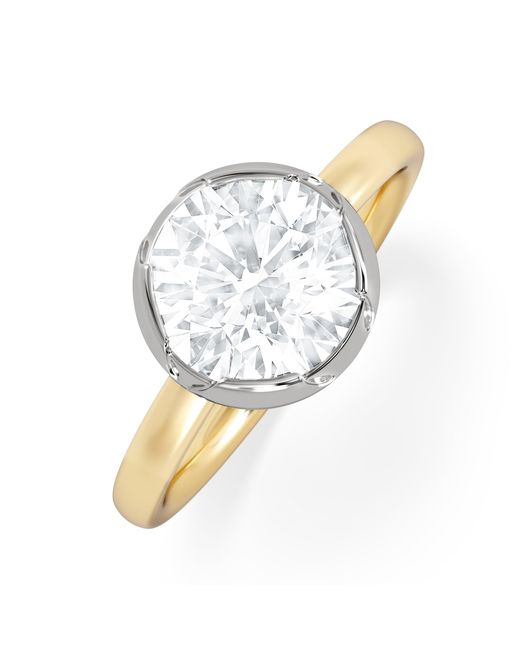 The Diamond Store Metallic Muse 2.00Ct Round Cut Lab Grown Solitaire Engagement Ring