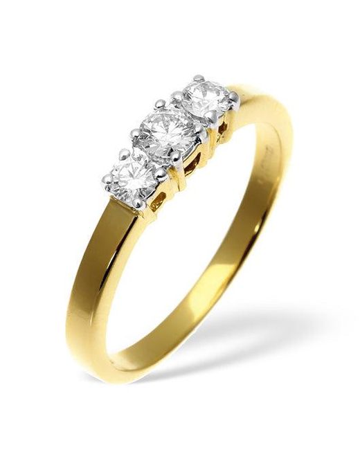 The Diamond Store Metallic Ellie 18K 3 Stone Diamond Ring 1.00Ct H/Si